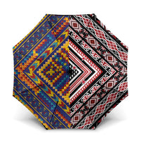 Tuvaluan and New Zealand Culture Umbrella The Art of Kolose and Taniko LT03 One Size Folded 11.42 inch Opened Diameter 37.4 inch Navy - Polynesian Pride