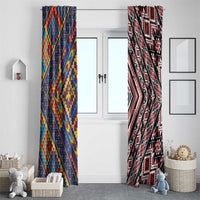 Tuvaluan and New Zealand Culture Window Curtain The Art of Kolose and Taniko LT03 - Polynesian Pride