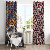 Tuvaluan and New Zealand Culture Window Curtain The Art of Kolose and Taniko LT03 - Polynesian Pride