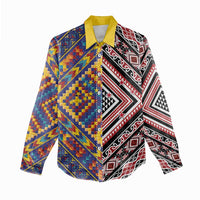 Tuvaluan and New Zealand Culture Women Casual Shirt The Art of Kolose and Taniko LT03 - Polynesian Pride