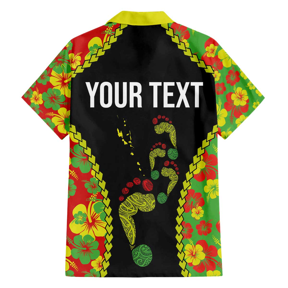 Personalised Vanuatu Running Family Matching Off The Shoulder Long Sleeve Dress and Hawaiian Shirt Footprint and Hibiscus Polynesian Style LT03 - Polynesian Pride