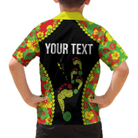 Personalised Vanuatu Running Family Matching Puletasi and Hawaiian Shirt Footprint and Hibiscus Polynesian Style LT03 - Polynesian Pride