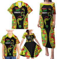 Personalised Vanuatu Running Family Matching Puletasi and Hawaiian Shirt Footprint and Hibiscus Polynesian Style LT03 - Polynesian Pride