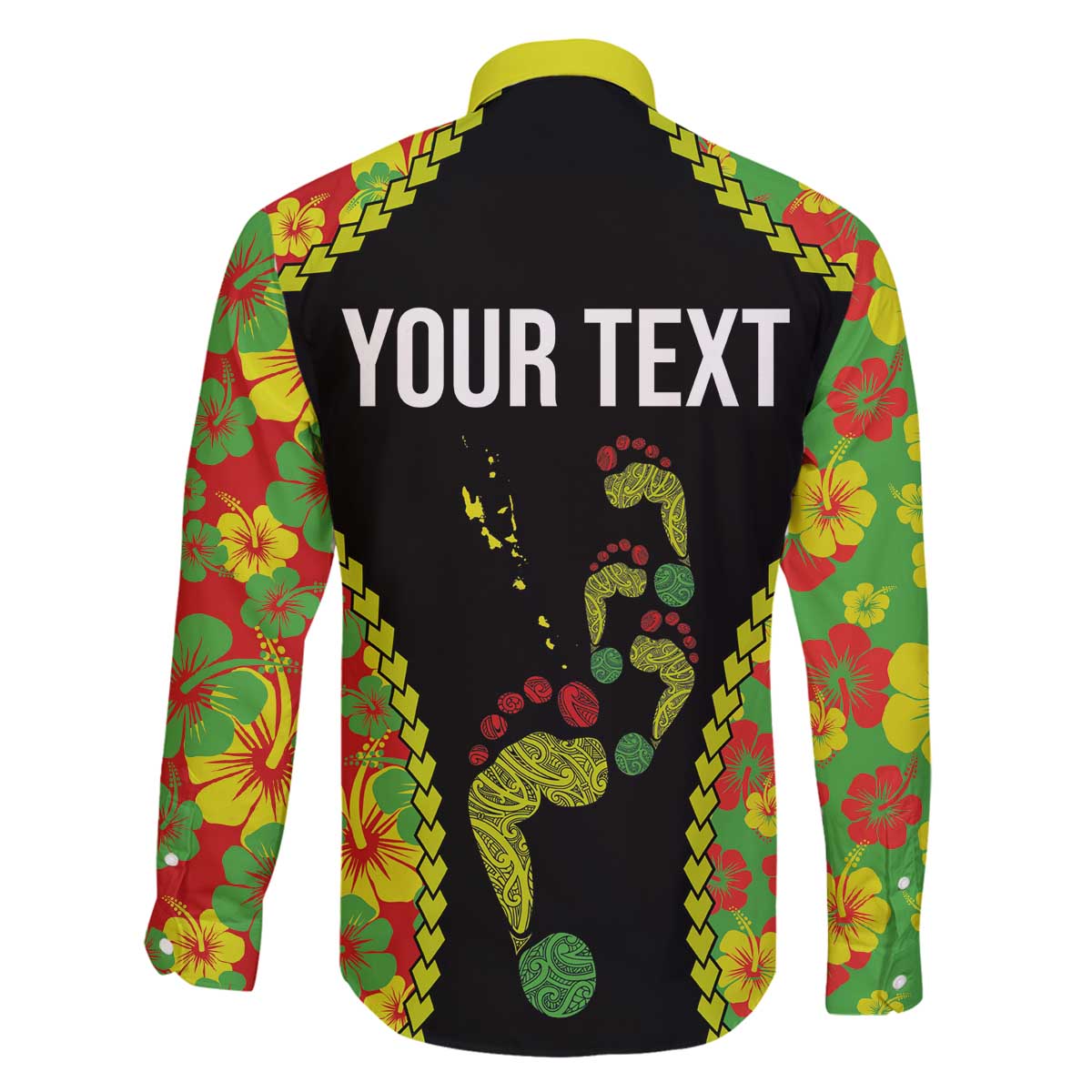 Personalised Vanuatu Running Family Matching Puletasi and Hawaiian Shirt Footprint and Hibiscus Polynesian Style LT03 - Polynesian Pride
