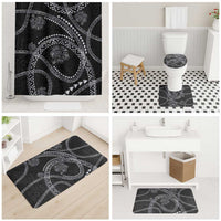 Hawaiian Kakau Art and Hisbiscus Tattoo Bathroom Set Tribal Pattern-Silver Style - Polynesian Pride