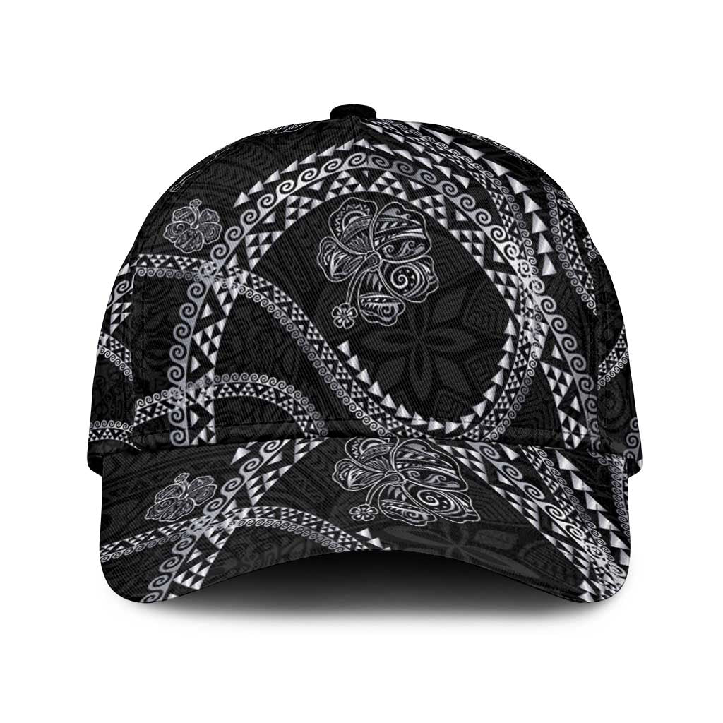 Hawaiian Kakau Art and Hisbiscus Tattoo Classic Cap Tribal Pattern-Silver Style - Polynesian Pride