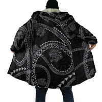 Hawaiian Kakau Art and Hisbiscus Tattoo Cloak Tribal Pattern-Silver Style LT03 - Polynesian Pride