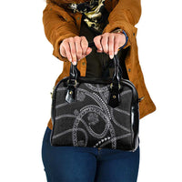 Hawaiian Kakau Art and Hisbiscus Tattoo Shoulder Handbag Tribal Pattern-Silver Style - Polynesian Pride