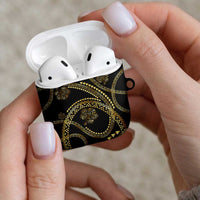 Hawaiian Kakau Art and Hisbiscus Tattoo AirPods Case Tribal Pattern-Gold Style LT03 - Polynesian Pride