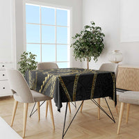 Hawaiian Kakau Art and Hisbiscus Tattoo Tablecloth Tribal Pattern-Gold Style - Polynesian Pride