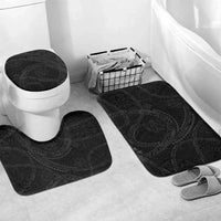 Hawaiian Kakau Art and Hisbiscus Tattoo Bathroom Set Tribal Pattern-Black Gradient Style - Polynesian Pride