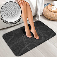 Hawaiian Kakau Art and Hisbiscus Tattoo Bathroom Set Tribal Pattern-Black Gradient Style - Polynesian Pride