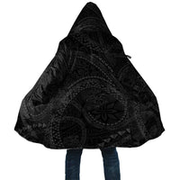 Hawaiian Kakau Art and Hisbiscus Tattoo Cloak Tribal Pattern-Black Gradient Style LT03 Unisex Black - Polynesian Pride