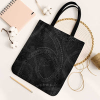 Hawaiian Kakau Art and Hisbiscus Tattoo Tote Bag Tribal Pattern-Black Gradient Style - Polynesian Pride