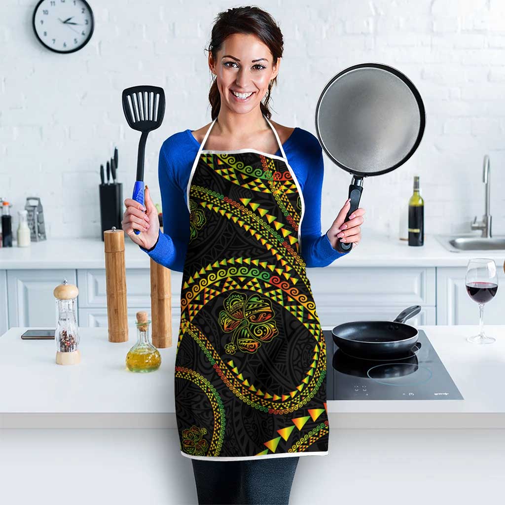 Hawaiian Kakau Art and Hisbiscus Tattoo Apron Tribal Pattern-Reggae Style - Polynesian Pride