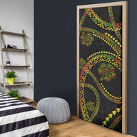 Hawaiian Kakau Art and Hisbiscus Tattoo Door Cover Tribal Pattern-Reggae Style LT03 - Polynesian Pride