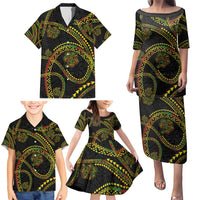 Hawaiian Kakau Art and Hisbiscus Tattoo Family Matching Puletasi and Hawaiian Shirt Tribal Pattern-Reggae Style LT03 - Polynesian Pride