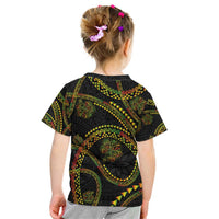 Hawaiian Kakau Art and Hisbiscus Tattoo Kid T Shirt Tribal Pattern-Reggae Style LT03 - Polynesian Pride
