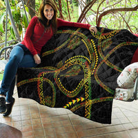 Hawaiian Kakau Art and Hisbiscus Tattoo Quilt Tribal Pattern-Reggae Style - Polynesian Pride