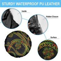 Hawaiian Kakau Art and Hisbiscus Tattoo Spare Tire Cover Tribal Pattern-Reggae Style - Polynesian Pride