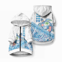 Hawaiian Abstract Sea Turtle Pet Hoodie LT03 Zip-up White - Polynesian Pride