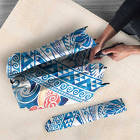 Hawaiian Abstract Sea Turtle Umbrella Polynesian Tapa Art and Kakau Tattoo White WaterColor - Polynesian Pride