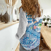 Hawaiian Abstract Sea Turtle Women Casual Shirt Polynesian Tapa Art and Kakau Tattoo White WaterColor LT03 - Polynesian Pride