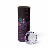 Hawaiian Abstract Sea Turtle Skinny Tumbler Polynesian Tapa Art and Kakau Tattoo Purple WaterColor LT03 - Polynesian Pride