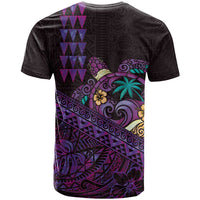 Hawaiian Abstract Sea Turtle T Shirt Polynesian Tapa Art and Kakau Tattoo Purple WaterColor LT03 - Polynesian Pride