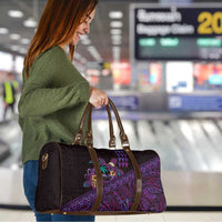 Hawaiian Abstract Sea Turtle Travel Bag Polynesian Tapa Art and Kakau Tattoo Purple WaterColor LT03 - Polynesian Pride