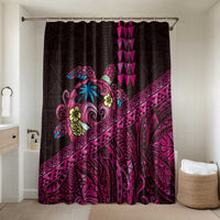 Hawaiian Abstract Sea Turtle Bathroom Set Polynesian Tapa Art and Kakau Tattoo Pink WaterColor - Polynesian Pride
