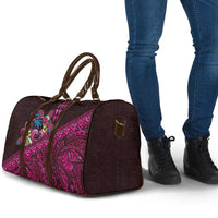 Hawaiian Abstract Sea Turtle Travel Bag Polynesian Tapa Art and Kakau Tattoo Pink WaterColor - Polynesian Pride