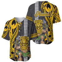 Hawaii Island Baseball Jersey Hawaiian Warrior and Kakau Symbols Abstract Tattoo LT03 - Polynesian Pride