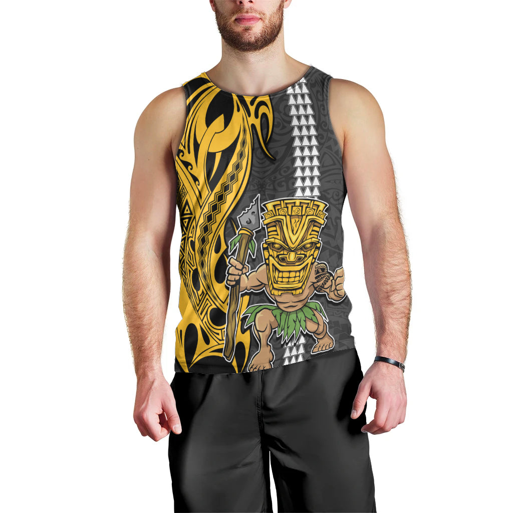 Hawaii Island Men Tank Top Hawaiian Warrior and Kakau Symbols Abstract Tattoo LT03 - Polynesian Pride