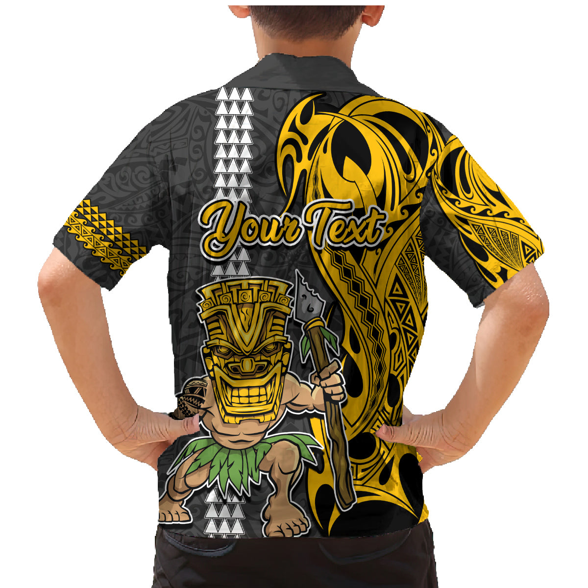 Custom Hawaii Island Family Matching Mermaid Dress and Hawaiian Shirt Hawaiian Warrior and Kakau Symbols Abstract Tattoo LT03 - Polynesian Pride