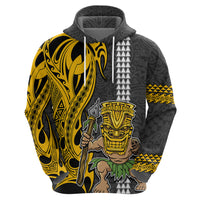 Custom Hawaii Island Hoodie Hawaiian Warrior and Kakau Symbols Abstract Tattoo LT03 - Polynesian Pride