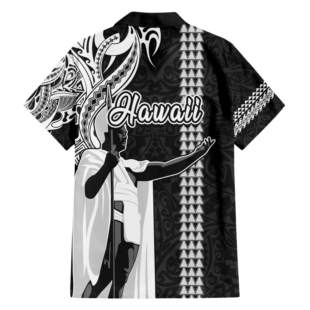 Hawaii Island Family Matching Off Shoulder Long Sleeve Dress and Hawaiian Shirt Hawaiian King and Kakau Symbols Abstract Shoulder Tattoo LT03 - Polynesian Pride