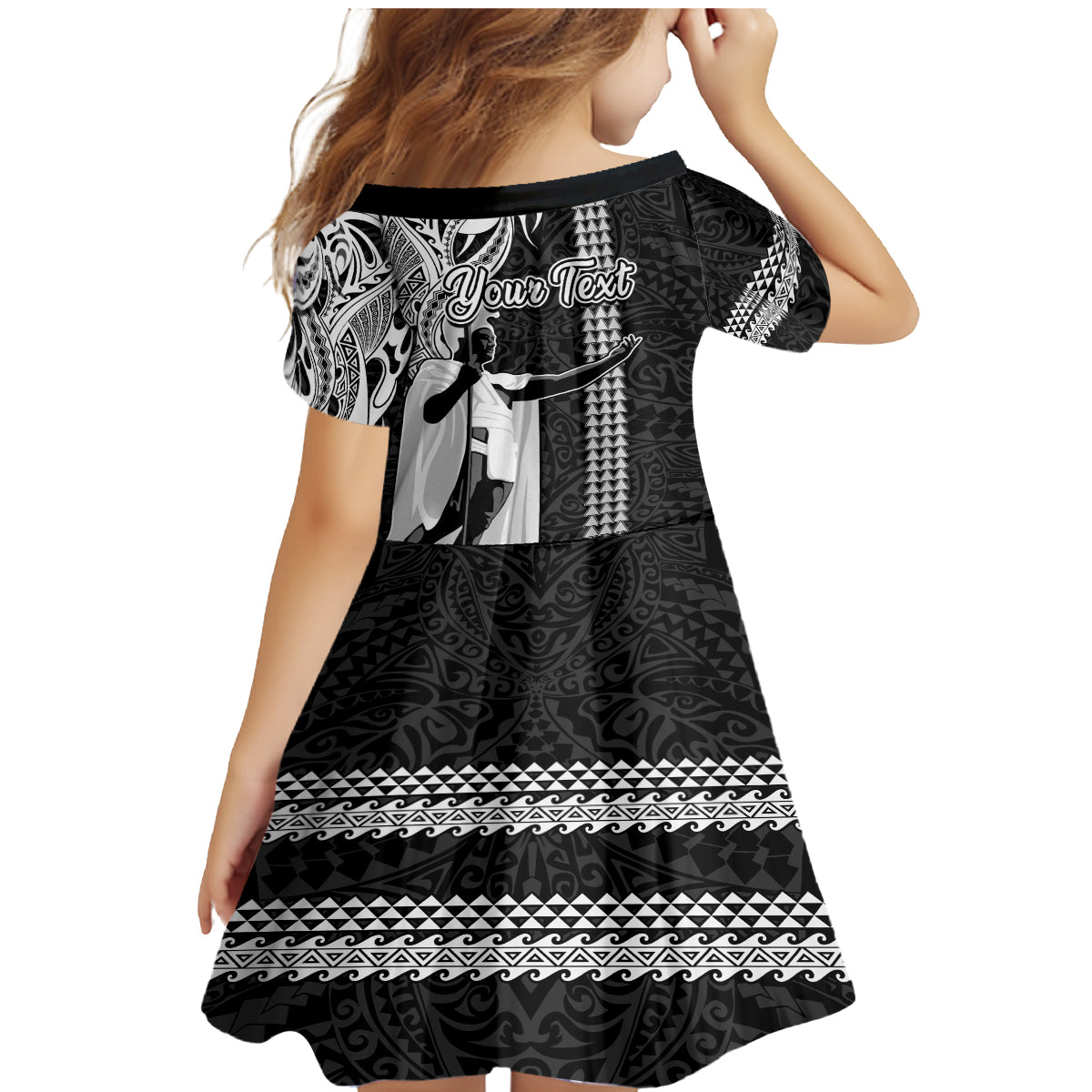 Custom Hawaii Island Family Matching Mermaid Dress and Hawaiian Shirt Hawaiian King and Kakau Symbols Abstract Shoulder Tattoo LT03 - Polynesian Pride