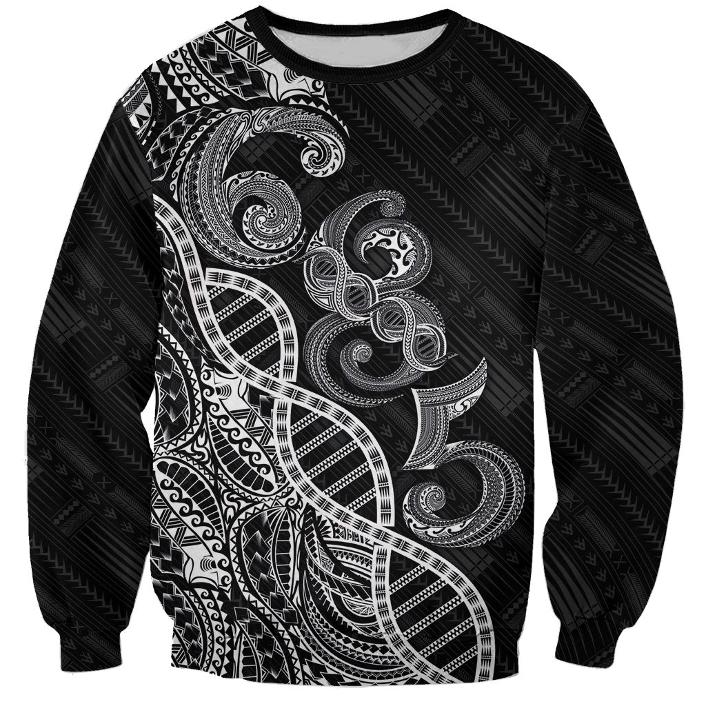 Samoan Traditional Tattoo 685 Sweatshirt Tribal Tatau DNA Black Color