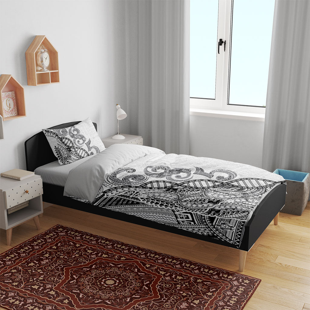Samoan Traditional Tattoo 685 Bedding Set Tribal Tatau DNA White Color LT03 - Polynesian Pride