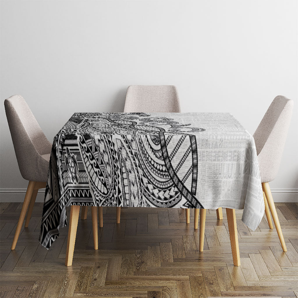 Samoan Traditional Tattoo 685 Tablecloth Tribal Tatau DNA White Color LT03 - Polynesian Pride