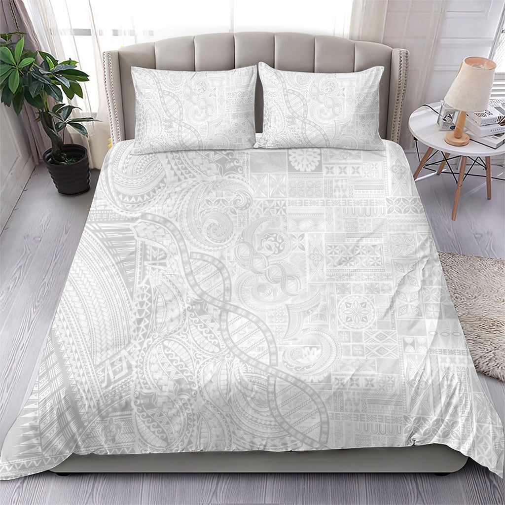 Samoan Traditional Tattoo 685 Bedding Set Tribal Tatau DNA All-White LT03 - Polynesian Pride