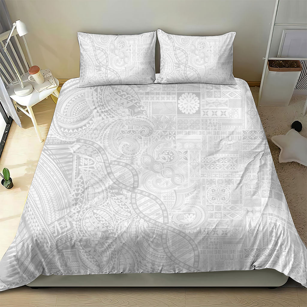 Samoan Traditional Tattoo 685 Bedding Set Tribal Tatau DNA All-White LT03 - Polynesian Pride