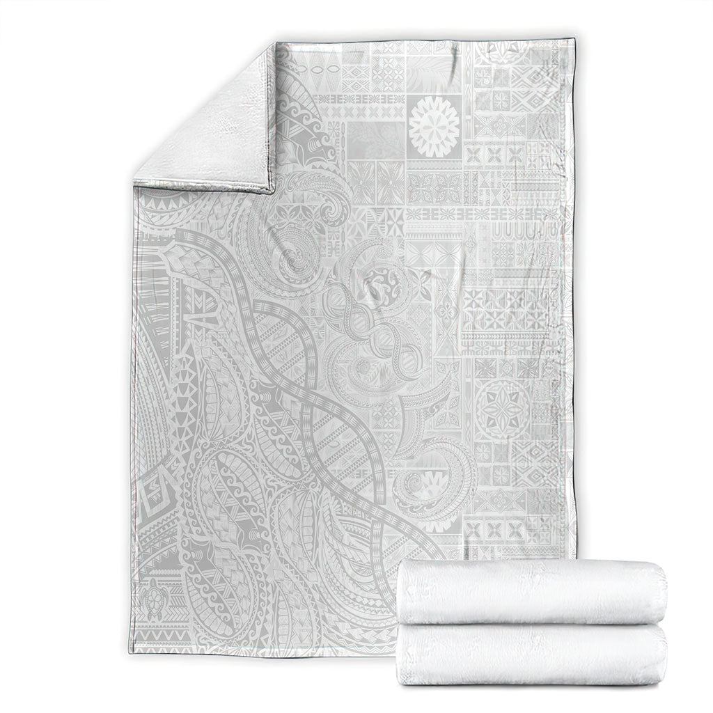 Samoan Traditional Tattoo 685 Blanket Tribal Tatau DNA All-White LT03 - Polynesian Pride