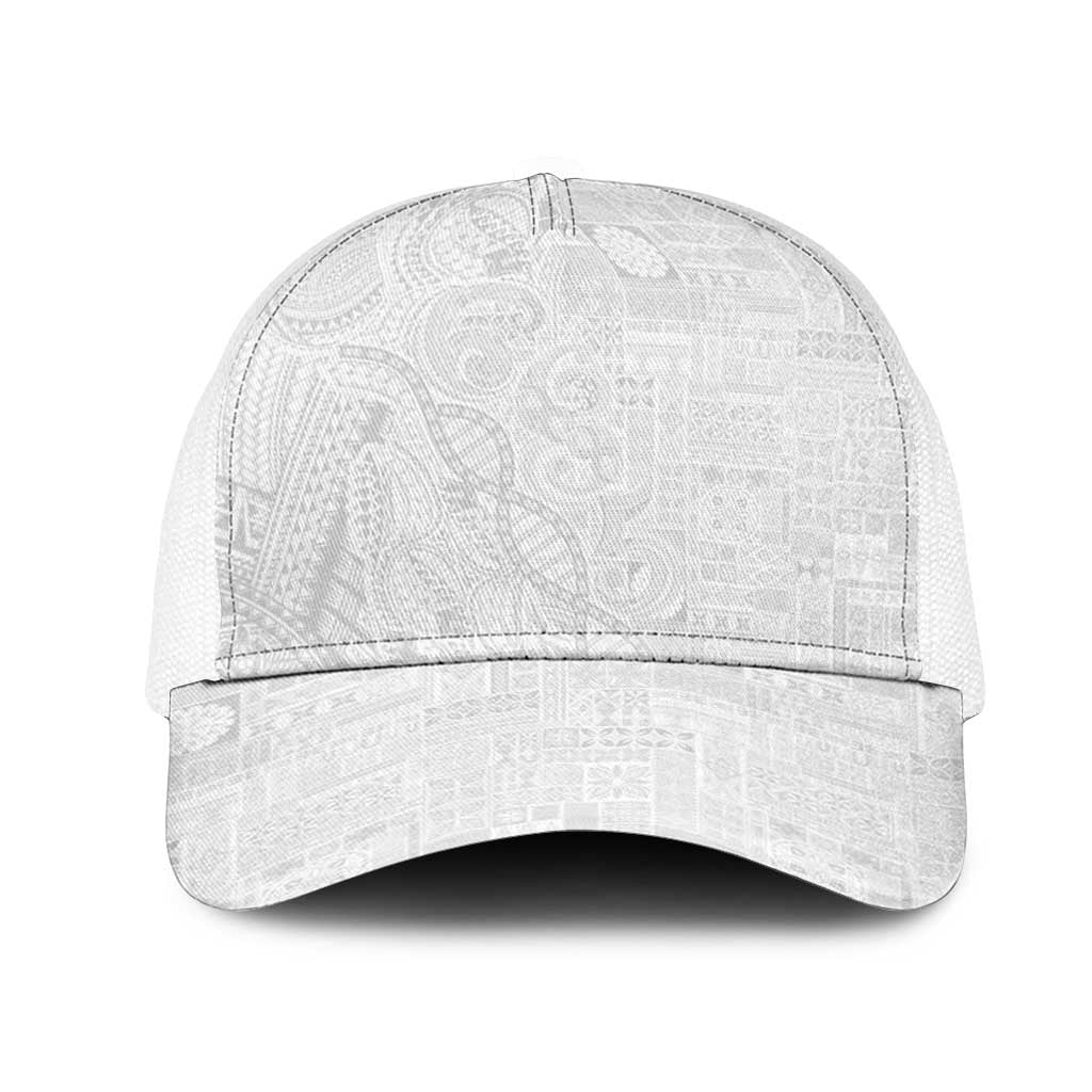 Samoan Traditional Tattoo 685 Mesh Trucker Cap Tribal Tatau DNA All-White LT03 One Size White White - Polynesian Pride