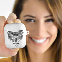 Super Samoa 685 Tribal Tattoo AirPods Case Siapo Pattern White Edition LT03 - Polynesian Pride