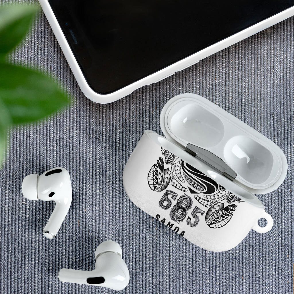 Super Samoa 685 Tribal Tattoo AirPods Case Siapo Pattern White Edition LT03 - Polynesian Pride
