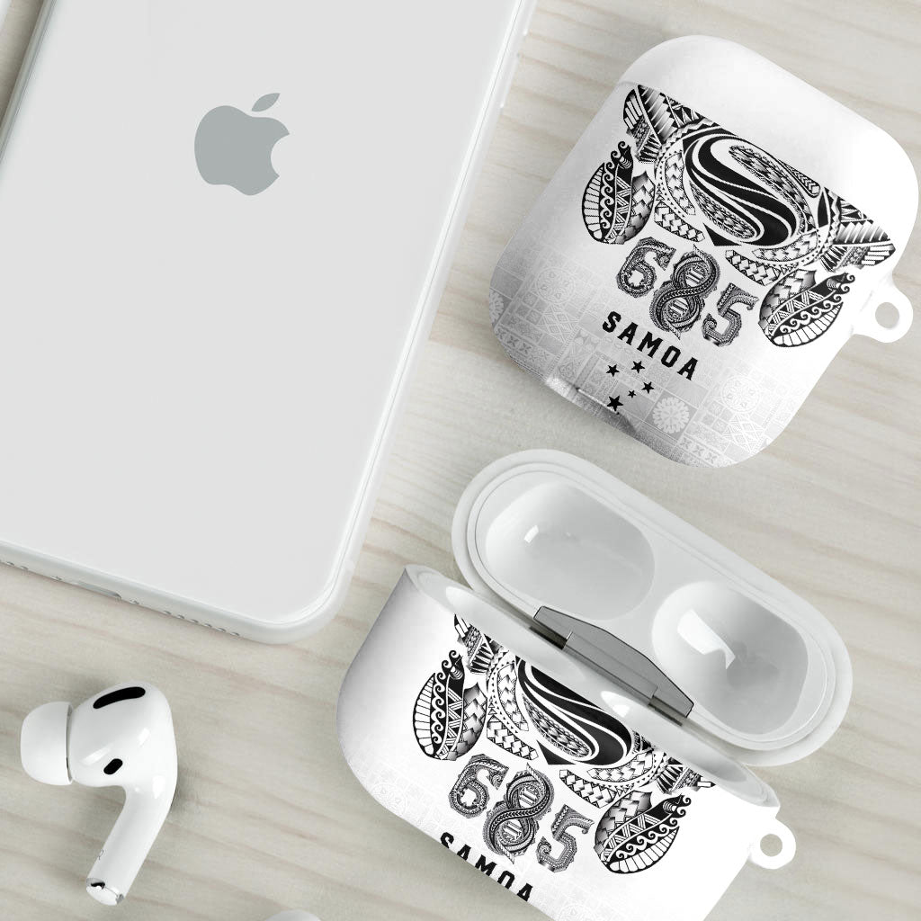 Super Samoa 685 Tribal Tattoo AirPods Case Siapo Pattern White Edition LT03 - Polynesian Pride