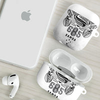 Super Samoa 685 Tribal Tattoo AirPods Case Siapo Pattern White Edition LT03 - Polynesian Pride