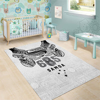 Super Samoa 685 Tribal Tattoo Area Rug Siapo Pattern White Edition LT03 - Polynesian Pride